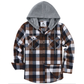 📢📢50 % DE RÉDUCTION !! ⏰ Veste-chemise à capuche en flanelle à carreaux pour homme