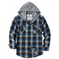 📢📢50 % DE RÉDUCTION !! ⏰ Veste-chemise à capuche en flanelle à carreaux pour homme