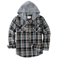 📢📢50 % DE RÉDUCTION !! ⏰ Veste-chemise à capuche en flanelle à carreaux pour homme