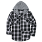 📢📢50 % DE RÉDUCTION !! ⏰ Veste-chemise à capuche en flanelle à carreaux pour homme