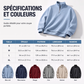 📢📢50 % DE RÉDUCTION !! ⏰ Sweat décontracté pour homme à texture gaufrée, demi-zip