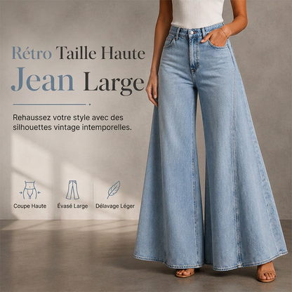 🌸 OFFRE LIMITÉE –50% ! ✨ Jeans larges décontractés à taille haute pour femme
