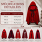 🎃 -50 % | 🖤 Cape d’Halloween à Capuche en Velours & Dentelle – Sorcière, Vampire & Cosplay