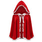 🎃 -50 % | 🖤 Cape d’Halloween à Capuche en Velours & Dentelle – Sorcière, Vampire & Cosplay