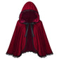 🎃 -50 % | 🖤 Cape d’Halloween à Capuche en Velours & Dentelle – Sorcière, Vampire & Cosplay