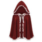 🎃 -50 % | 🖤 Cape d’Halloween à Capuche en Velours & Dentelle – Sorcière, Vampire & Cosplay