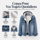 🌸 OFFRE LIMITÉE –50% ! ✨ Veste en jean à capuche superposée pour femme, avec doublure chaude