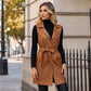 🌸 OFFRE LIMITÉE –50% ! ✨ Veste sans manches pour femme en cuir PU élégant