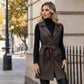 🌸 OFFRE LIMITÉE –50% ! ✨ Veste sans manches pour femme en cuir PU élégant