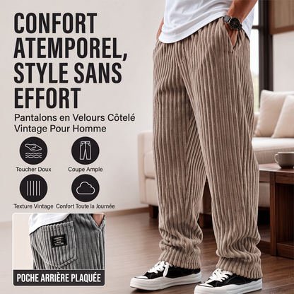 📢📢50 % DE RÉDUCTION !! ⏰ Pantalon en velours côtelé rayé rétro pour homme