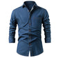 📢📢50 % DE RÉDUCTION !! ⏰ Chemise en jean décontractée à manches longues pour homme