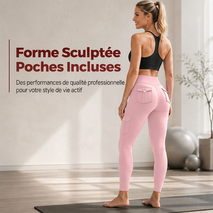 🌸 OFFRE LIMITÉE –50% ! ✨ Pantalons de yoga cargo taille haute pour femme