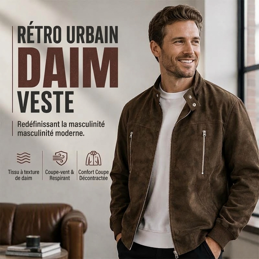 📢📢50 % DE RÉDUCTION !! ⏰ Blouson bomber rétro pour homme à col montant