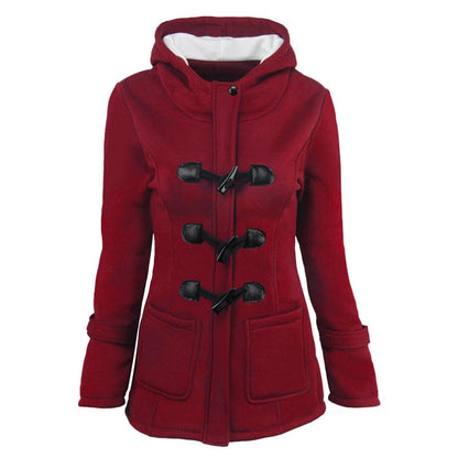 🌸 OFFRE LIMITÉE –50% ! ✨ Veste à capuche mi-longue et épaisse pour femme