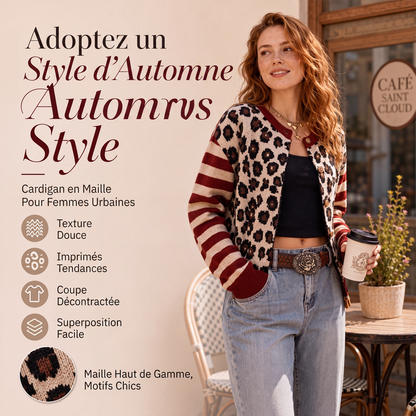🌸 OFFRE LIMITÉE –50% ! ✨ Cardigan pour femme à imprimé léopard