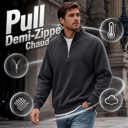 📢📢 -50 % !! ⏰ Sweat chaud décontracté pour homme à demi-zip