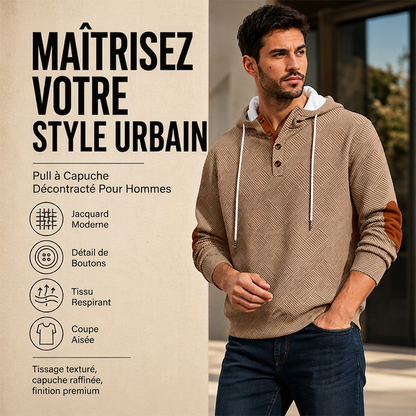 📢📢50 % DE RÉDUCTION !! ⏰ Sweat à capuche décontracté en jacquard pour homme