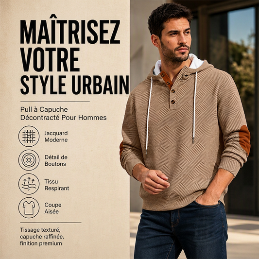 📢📢50 % DE RÉDUCTION !! ⏰ Sweat à capuche décontracté en jacquard pour homme