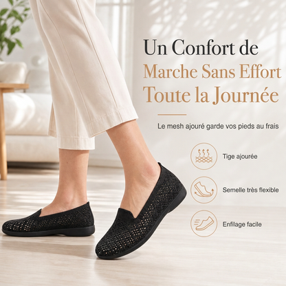 🔥 -50 % | 👟 Ballerines Slip-On Ajourées Femme – Respirantes, Souples & Légères
