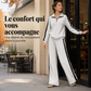 🔥 -50 % | ✨ Ensemble 2 Pièces Femme – Demi-Zip, Bandes Latérales & Jambes Larges