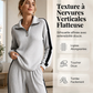 🔥 -50 % | ✨ Ensemble 2 Pièces Femme – Demi-Zip, Bandes Latérales & Jambes Larges