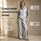 🔥 -50 % | ✨ Ensemble 2 Pièces Femme – Demi-Zip, Bandes Latérales & Jambes Larges