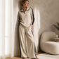 🔥 -50 % | ✨ Ensemble 2 Pièces Femme – Demi-Zip, Bandes Latérales & Jambes Larges