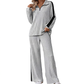 🔥 -50 % | ✨ Ensemble 2 Pièces Femme – Demi-Zip, Bandes Latérales & Jambes Larges