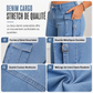 🔥 -50 % | 👖 Jean Cargo Flare Femme – Taille Haute, Stretch & Silhouette Allongée