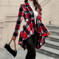🔥 -50 % | 🧥 Manteau Carreaux Femme – Coupe Peplum & Silhouette Élégante