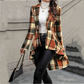 🔥 -50 % | 🧥 Manteau Carreaux Femme – Coupe Peplum & Silhouette Élégante