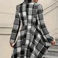 🔥 -50 % | 🧥 Manteau Carreaux Femme – Coupe Peplum & Silhouette Élégante