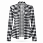 🔥 -50 % | 🖤 Veste Pied-de-Poule Femme – Coupe Ajustée & Col Montant Fendu