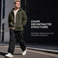 🔥 -50 % | 🧥 Veste à Capuche Homme – Texture Gaufrée & Intérieur Chaud