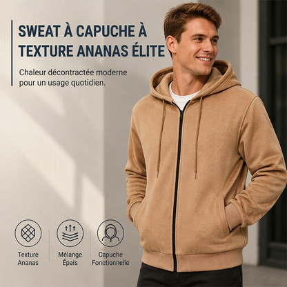 🔥 -50 % | 🧥 Veste à Capuche Homme – Texture Gaufrée & Intérieur Chaud