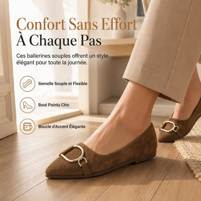 🔥 -50 % | 🥿 Ballerines Pointues Femme – Semelle Souple & Élégance Sans Talons