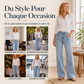 🔥 -50 % | 👖 Jean Large Femme à Coutures Devant – Silhouette Élancée & Look Moderne
