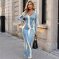 🔥 -50 % | 👗 Robe Longue Imprimée Femme – Coupe Ajustée & Élégance Féminine