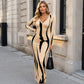 🔥 -50 % | 👗 Robe Longue Imprimée Femme – Coupe Ajustée & Élégance Féminine