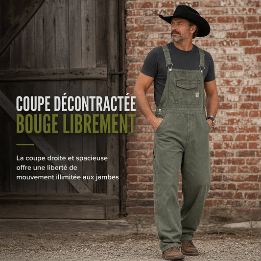👖 Salopette Denim Homme – Coupe Relax & Style Workwear Multi-Poches