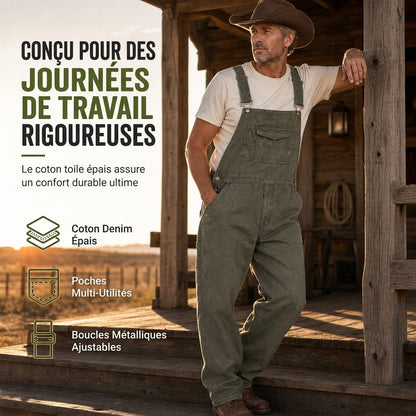 👖 Salopette Denim Homme – Coupe Relax & Style Workwear Multi-Poches