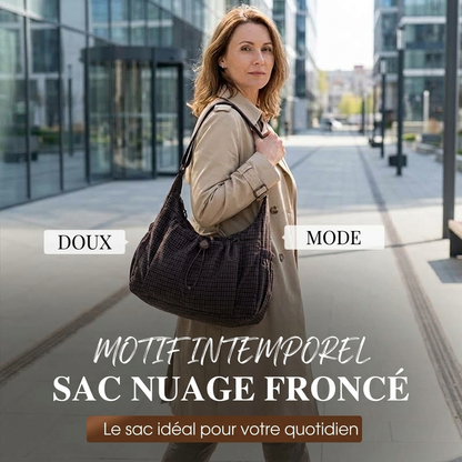 🔥 -50 % | 👜 Sac Cloud Femme à Carreaux – Design Plissé & Grande Capacité