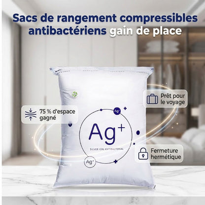 Sac de rangement compressible antibactérien pour vêtements et couettes