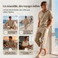 Ensemble chemise et pantalon décontracté en lin pour homme